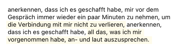 Feedback einer Klientin von Sung-Hi Leem: Ich habe es geschafft, alles an- und laut auszusprechen
